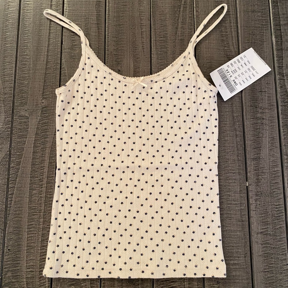 NWT Brandy Melville Floral Bow Tank Top